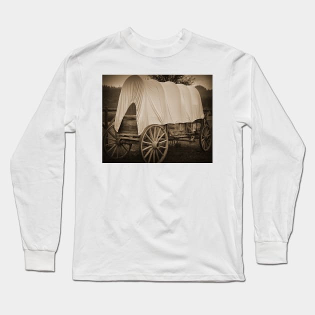 Old Covered Wagon Long Sleeve T-Shirt by KirtTisdale